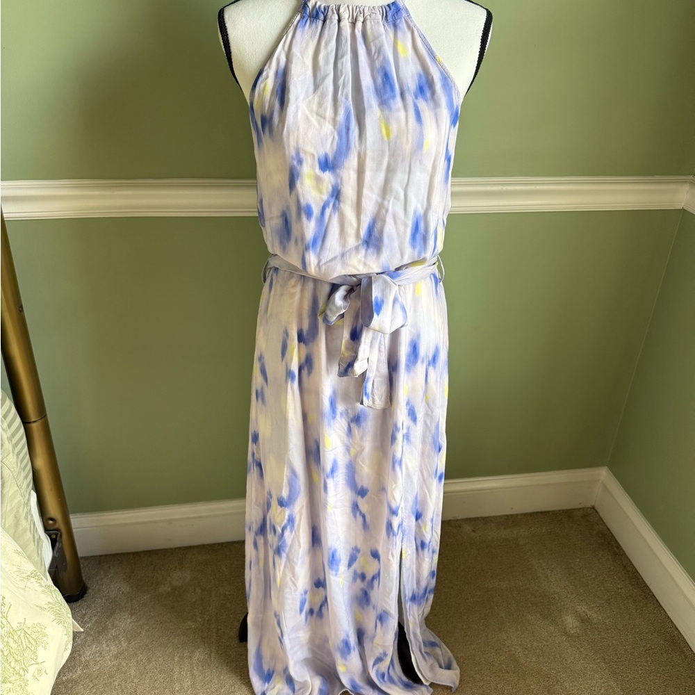 Cloth & Stone Blue and White Halter Maxi Sundress